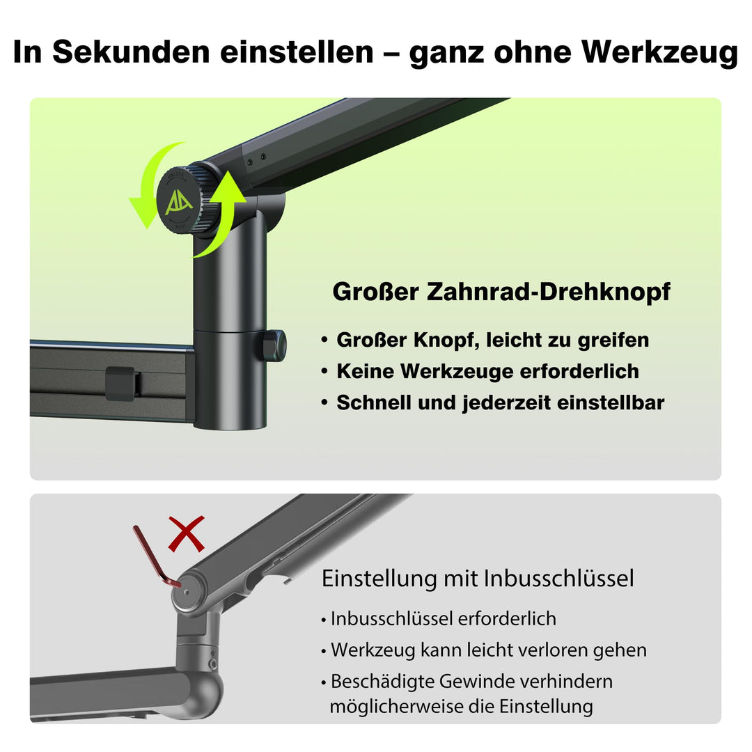 Mikrofonarm Low Profile Aluminium 780mm Reichweite 3kg Traglast - Bild 4