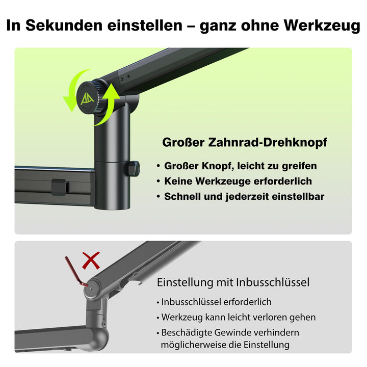 Mikrofonarm Low Profile Aluminium 780mm Reichweite 3kg Traglast - Bild 4