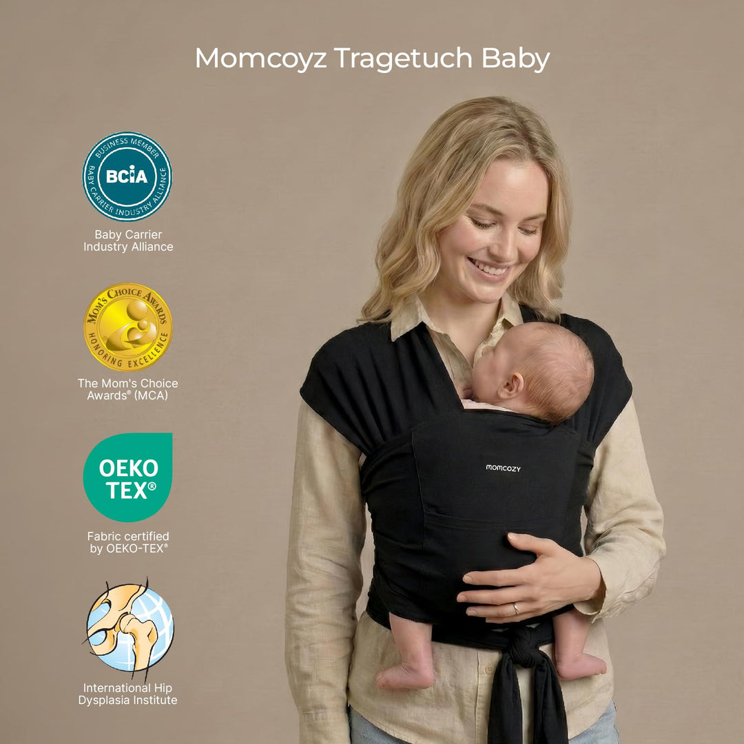 Ring Sling Tragetuch Schwarz für Neugeborene 3,6–15 kg - Bild 8
