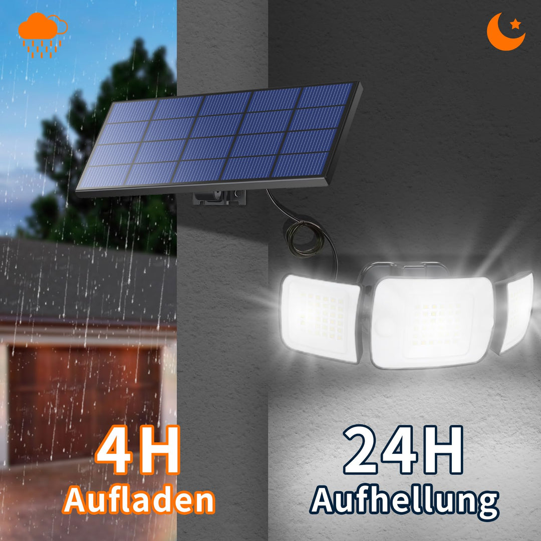 Solar Strahler mit Bewegungsmelder 108 LED 1200lm 270° Weitwinkel - Bild 4