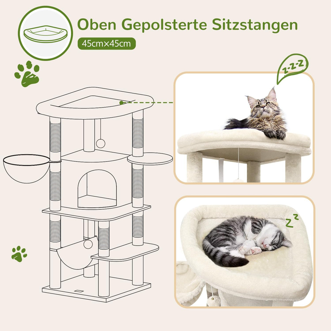 Eck-Kratzbaum mit Hängematte, Höhle und Plattform für 2–4 Katzen - Bild 4