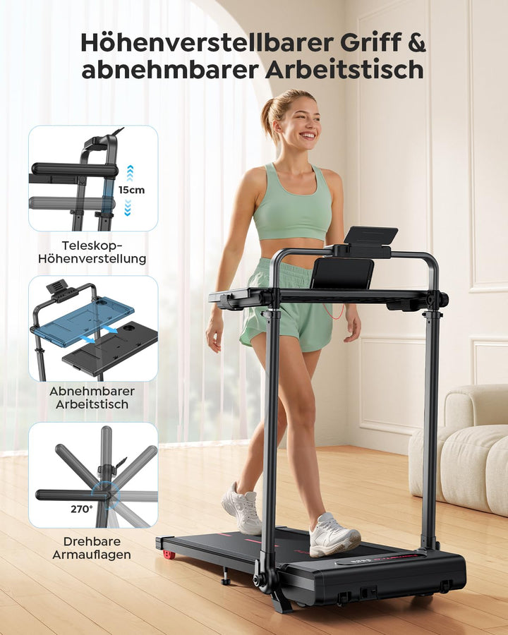 Laufband klappbar 3,0 PS Motor 7% Steigung Heim-Fitness - Bild 3
