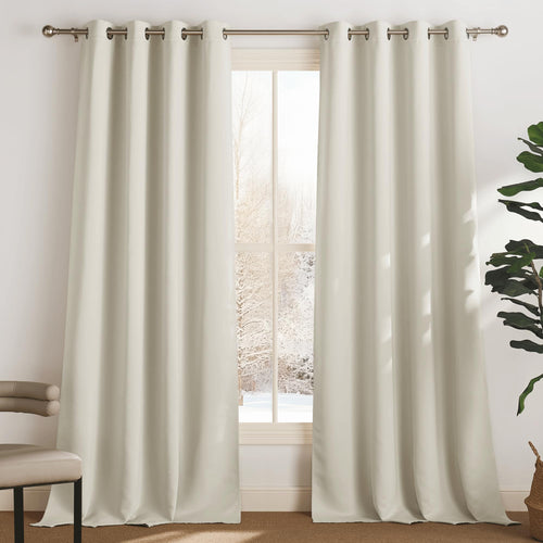 Verdunkelungsvorhang Beige Thermo 140x245 cm 2er-Set mit Ösen