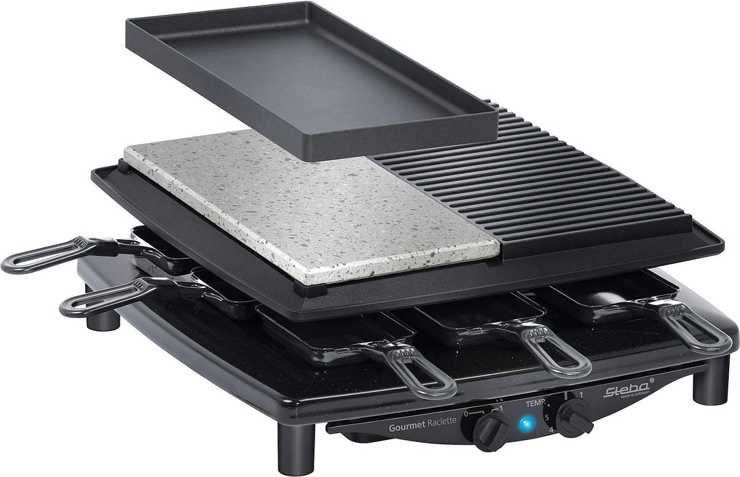 Raclette-Grill 8 Personen mit Steinplatte &amp; Antihaft-Grillplatte - Bild 10