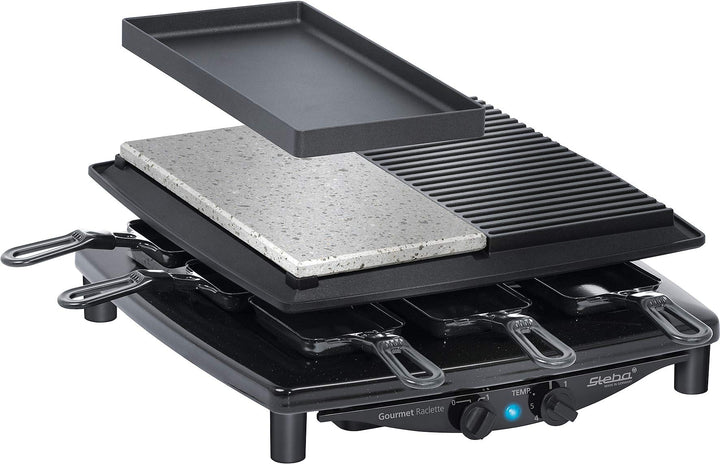 Raclette-Grill 8 Personen mit Steinplatte &amp; Antihaft-Grillplatte - Bild 10