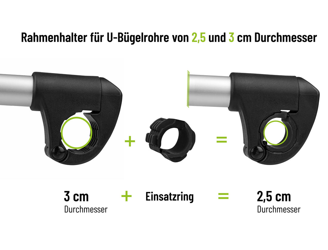 Fahrrad Rahmenhalter lang für Fahrradträger Ø 25+30mm abschliessbar - Bild 4