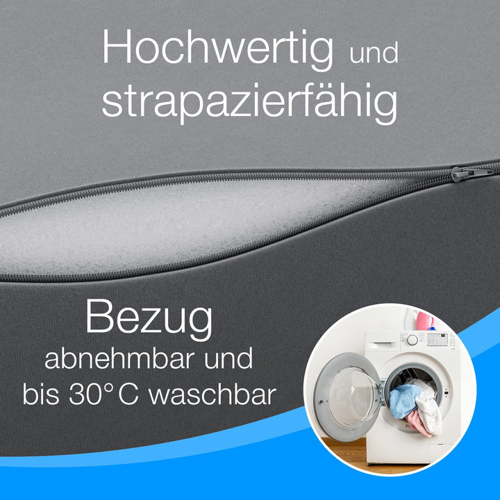 Klappmatratze 120x200 cm 8 cm Höhe Polyester-Bezug waschbar grau - Bild 9