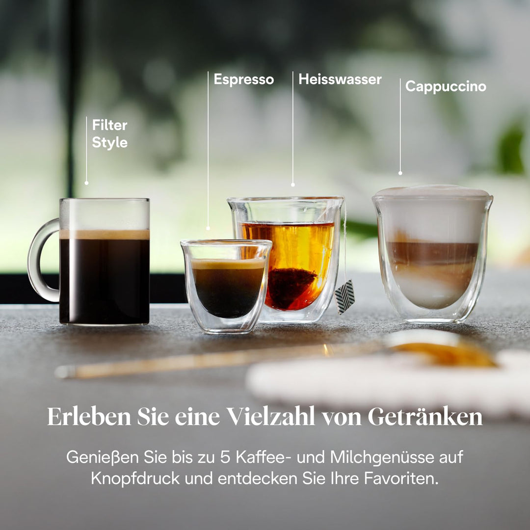 Kaffeevollautomat mit Milchsystem 5 Getränke schwarz schmal - Bild 4