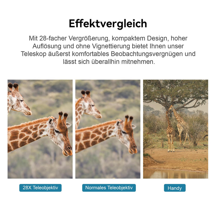 Smartphone Teleobjektiv 28x mit Clip für iPhone Android Monokular - Bild 8
