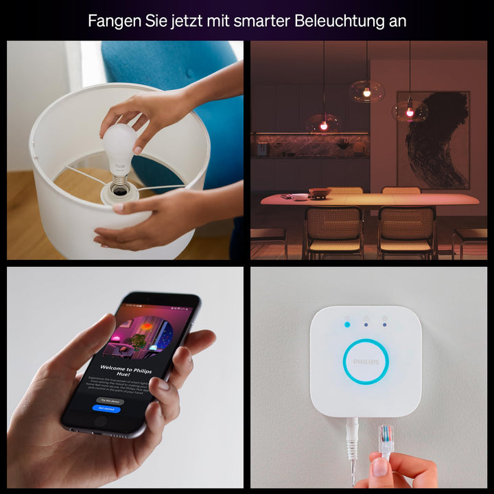 Smart LED Starter-Set E27 mit Bridge, Millionen Farben, dimmbar - Bild 3
