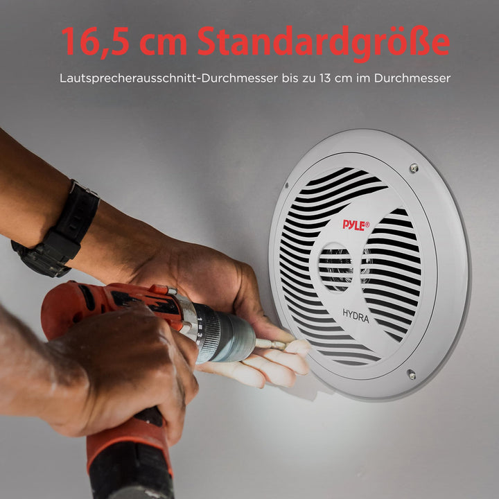 Marine-Lautsprecher 16,5 cm wasserfest 150W Weiss 2er-Set - Bild 3