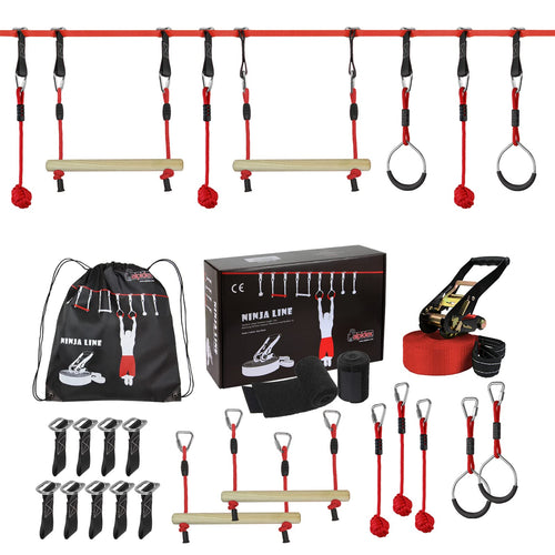 Ninja Line Slackline Set 15 m für Jugendliche und Erwachsene