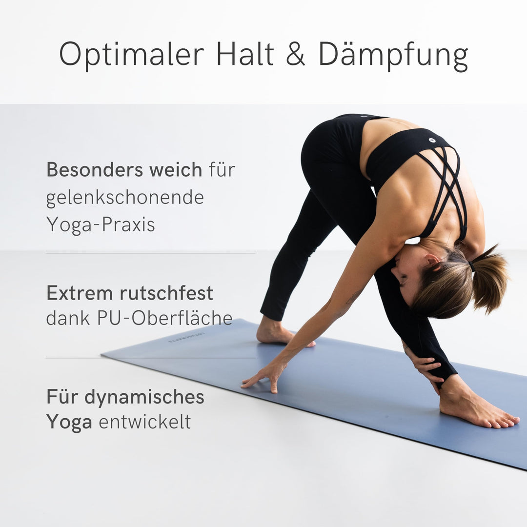 Yogamatte Naturkautschuk rutschfest 183x66cm 5mm für Yoga &amp; Fitness - Bild 3
