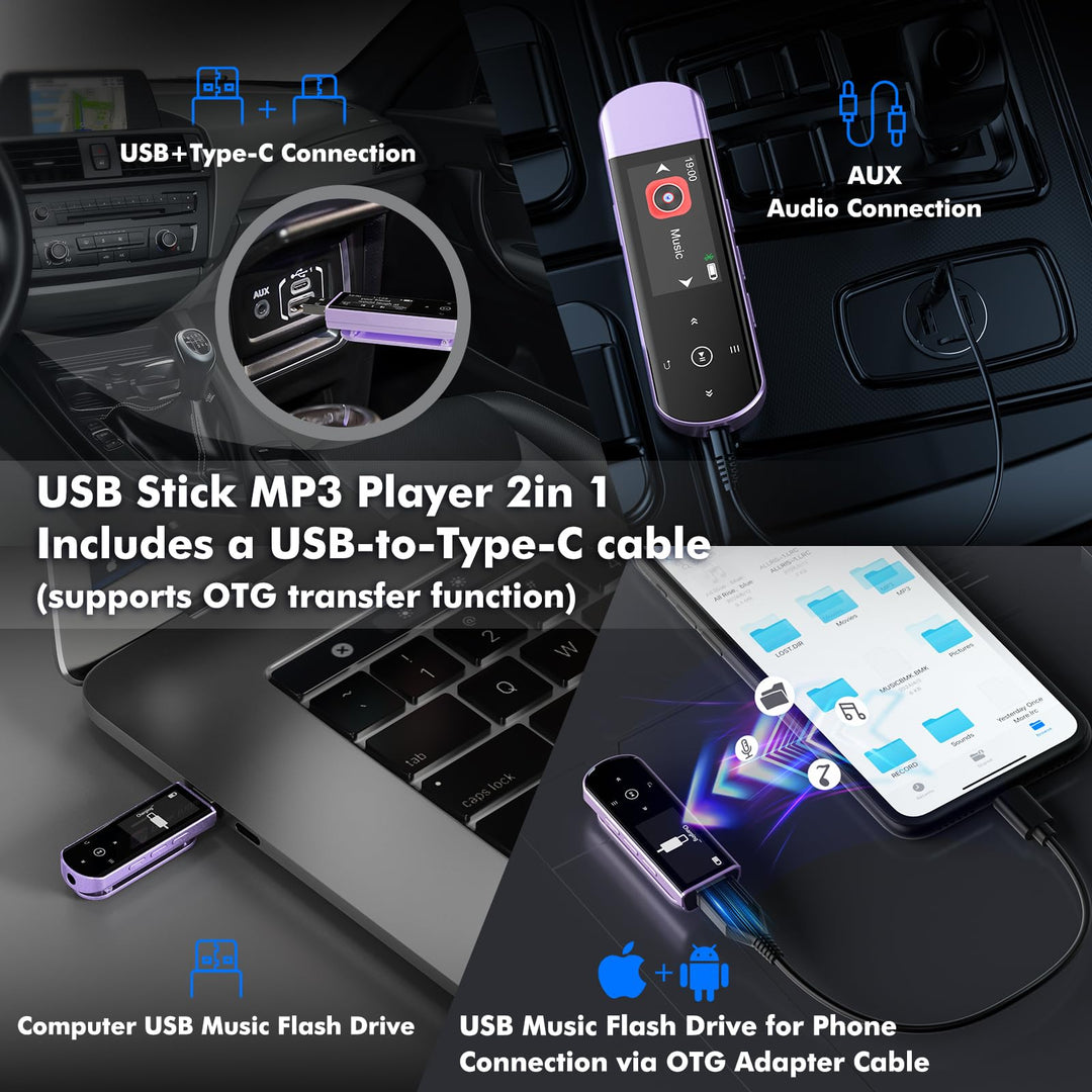 MP3 Player Clip 64GB Bluetooth 5.3 mit FM Radio &amp; Recorder - Bild 4