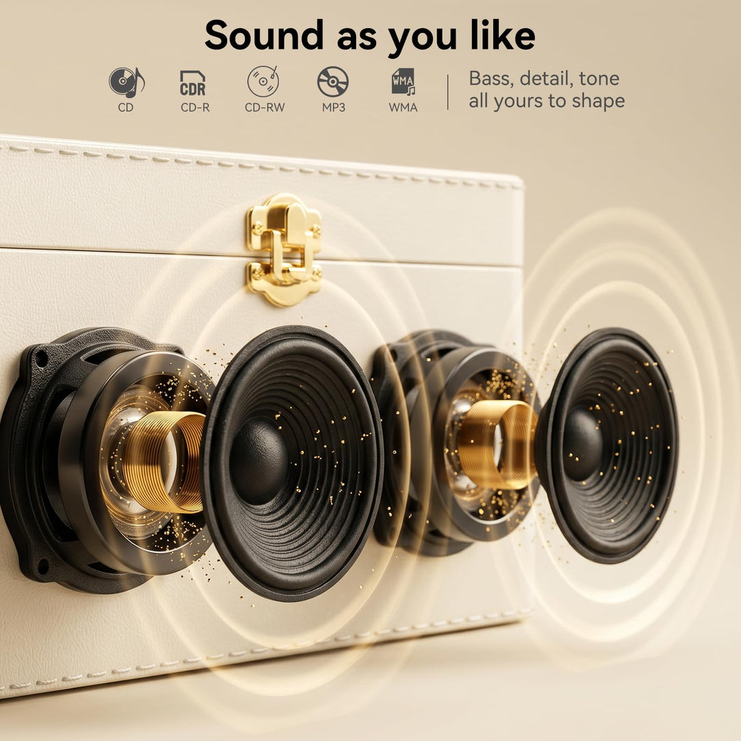 Retro CD-Player mit Bluetooth FM-Radio USB AUX Akku tragbar - Bild 2