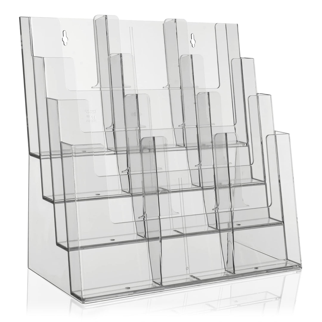 Prospektständer 4 Etagen transparent für A4 A5 DL A6 Tisch Wand - Bild 4