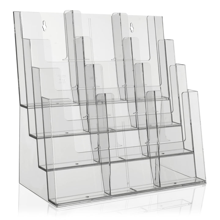 Prospektständer 4 Etagen transparent für A4 A5 DL A6 Tisch Wand - Bild 4