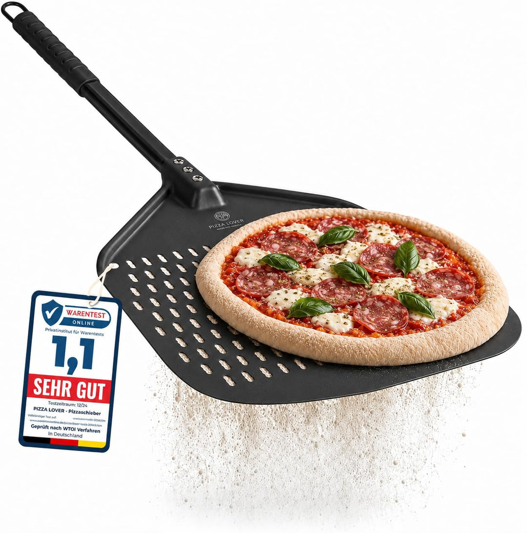 Pizzaschieber perforiert 35x35 cm harteloxiertes Aluminium Antihaft