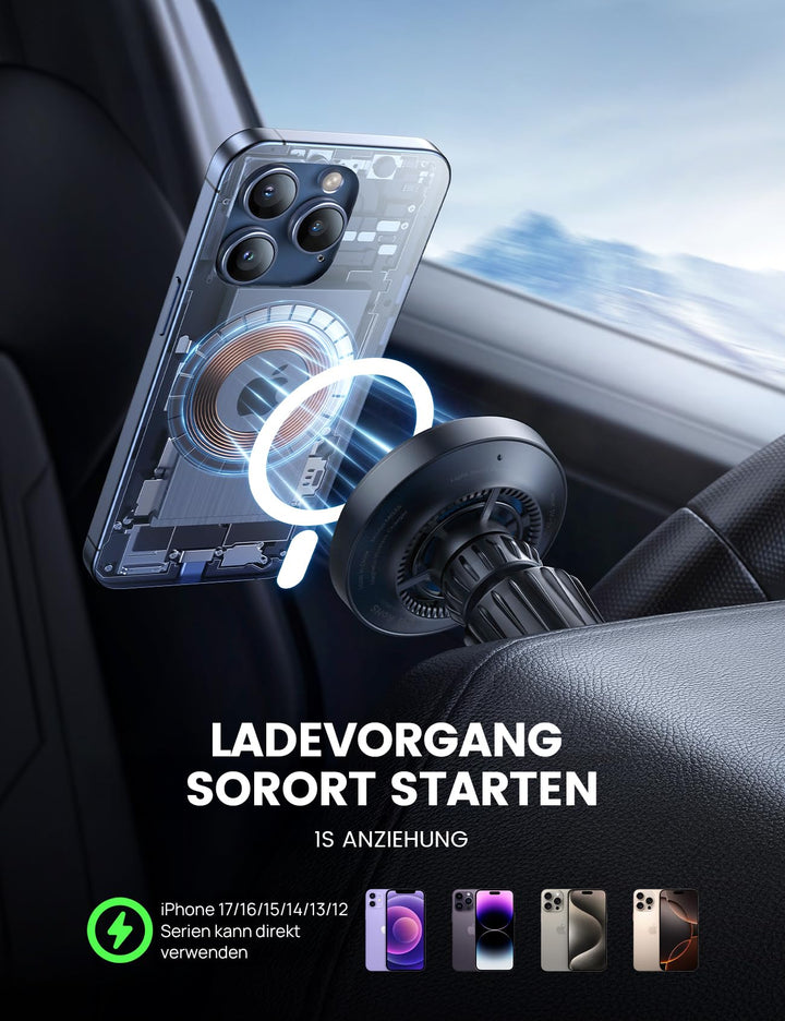Auto-Handyhalterung Qi2 mit 15W Schnellladung Lüftungshalter - Bild 8