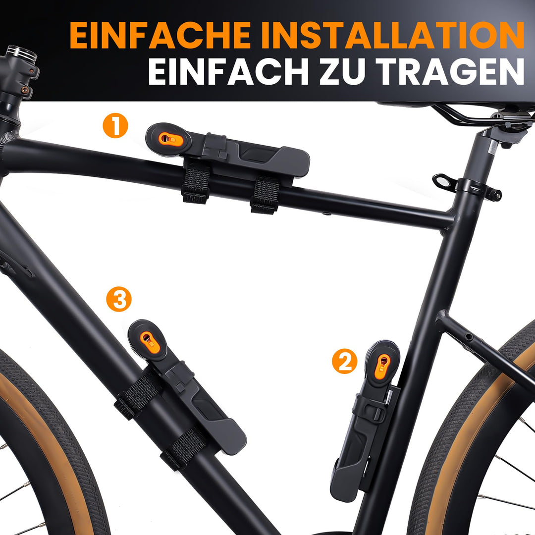Fahrrad Faltschloss 100cm 8-Segment Stahl mit Halterung - Bild 6