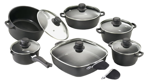Kochgeschirr-Set Aluguss Antihaft 12-teilig für Backofen geeignet