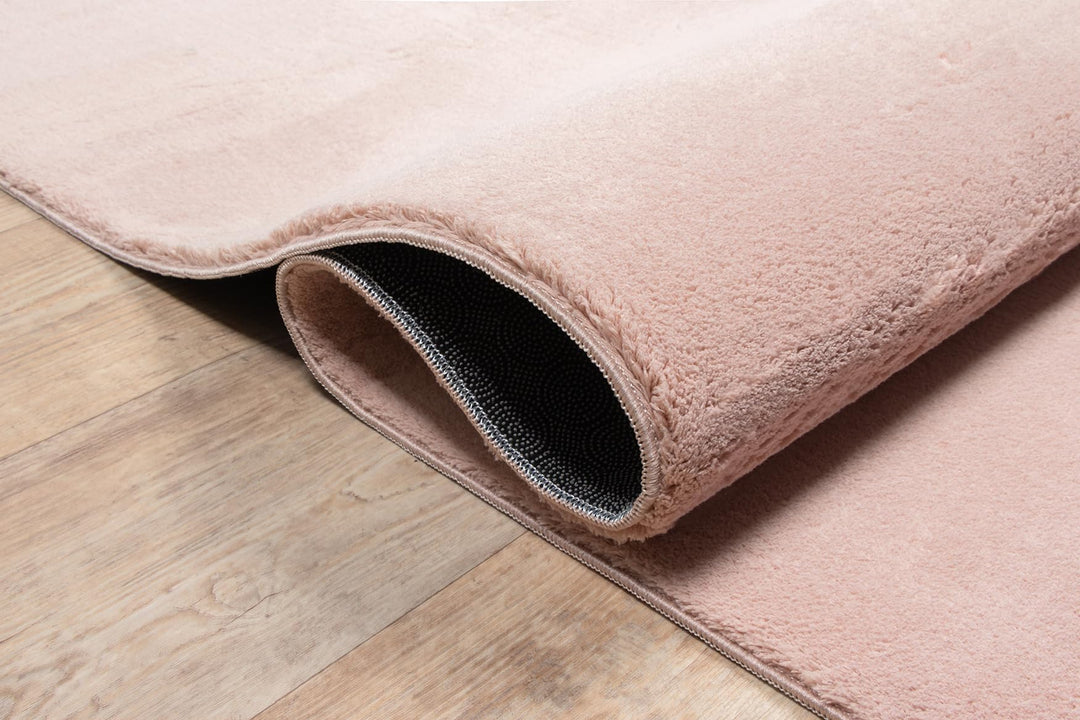 Kurzflor Teppich Felloptik Rosa waschbar 140x200 cm Wohnzimmer - Bild 6
