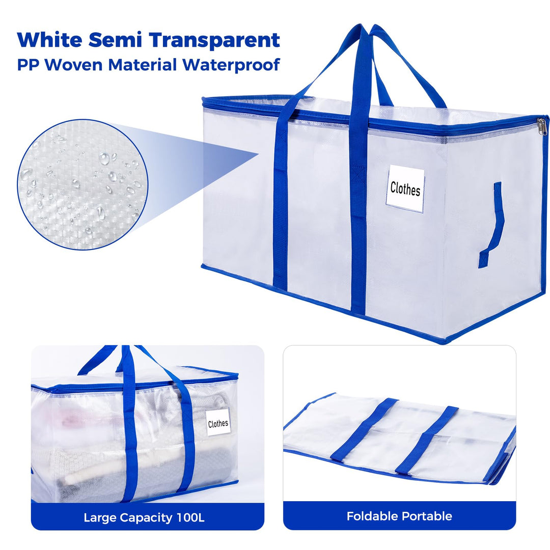 Aufbewahrungstasche transparent 105 L 8er-Set mit Reissverschluss - Bild 4