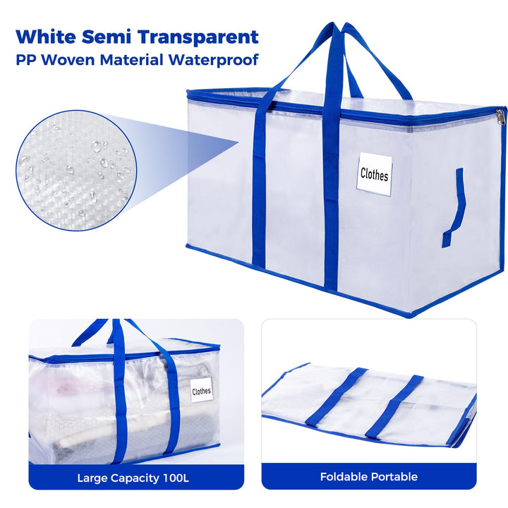Aufbewahrungstasche transparent 105 L 8er-Set mit Reissverschluss - Bild 4
