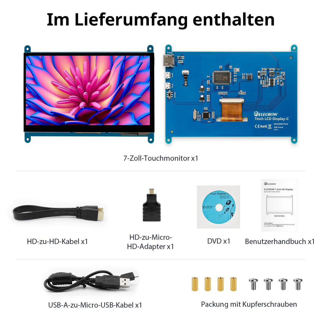 Touchscreen Monitor 7 Zoll IPS kapazitiv fuer Raspberry Pi &amp; PC - Bild 7