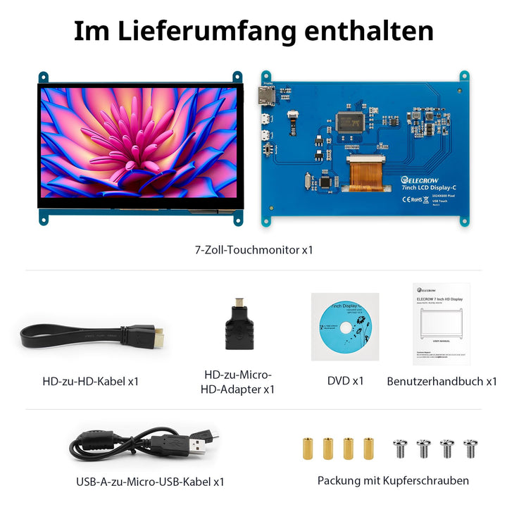 Touchscreen Monitor 7 Zoll IPS kapazitiv fuer Raspberry Pi &amp; PC - Bild 7