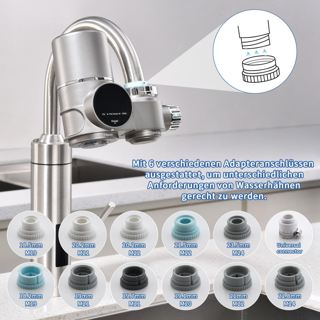 Wasserhahnfilter mit LED-Anzeige UV-Licht Aktivkohle Trinkwasser - Bild 2