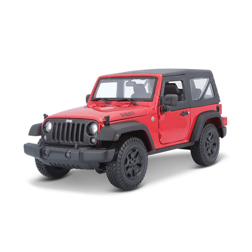 Modellauto Jeep Wrangler 1:18 Druckguss Metall bewegliche Türen rot