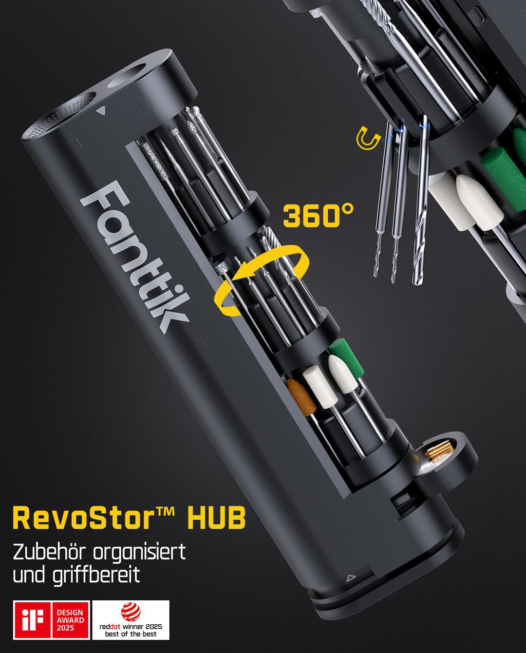 Akku-Multifunktionswerkzeug Mini 100g mit 35 Aufsätzen USB-C - Bild 4
