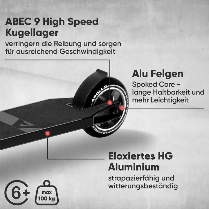 Stunt Scooter Aluminium ABEC-9 100mm PU-Räder für Kinder ab 10 - Bild 5