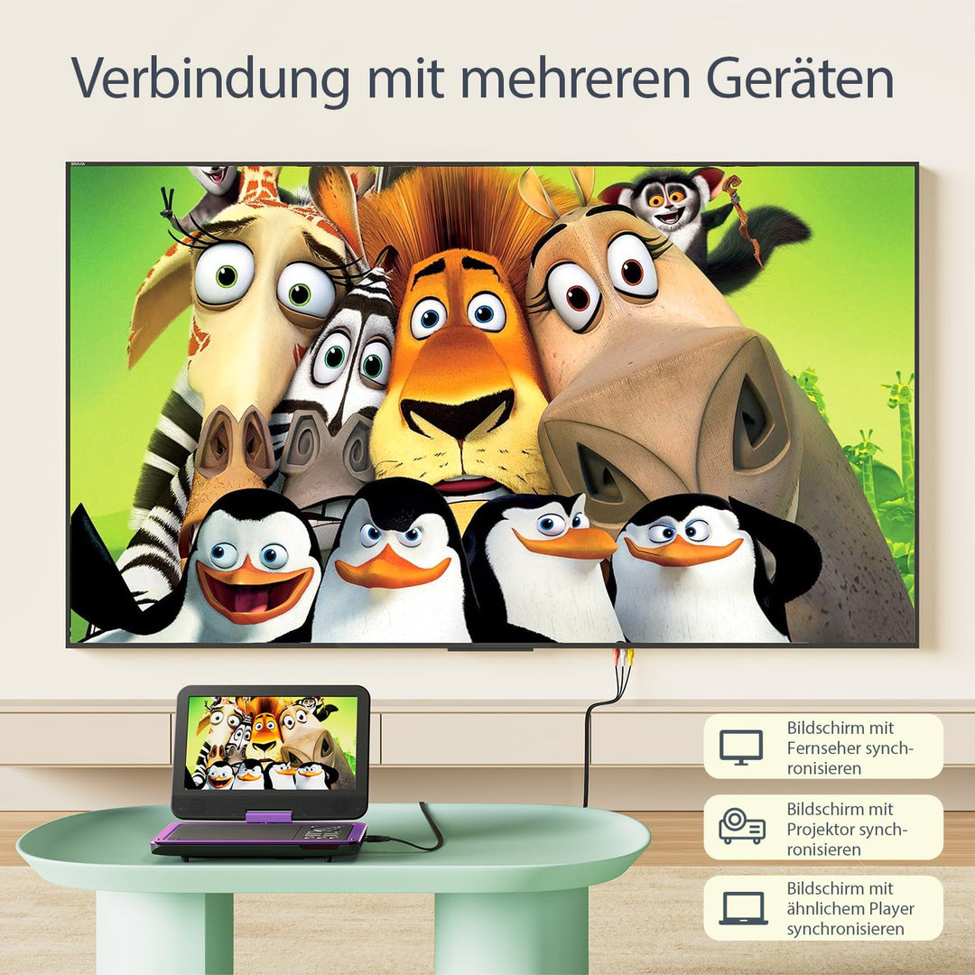 Tragbarer DVD-Player 12,5 Zoll mit 10,5" Schwenkbildschirm fürs Auto - Bild 7