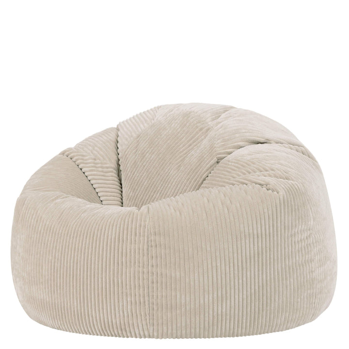 Sitzsack Cord mit Füllung 85x85x50 cm für Erwachsene, Beige