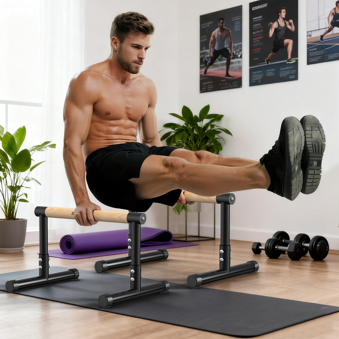 Parallettes Dip Station Stahl höhenoptimiert Calisthenics Ganzkörper - Bild 2