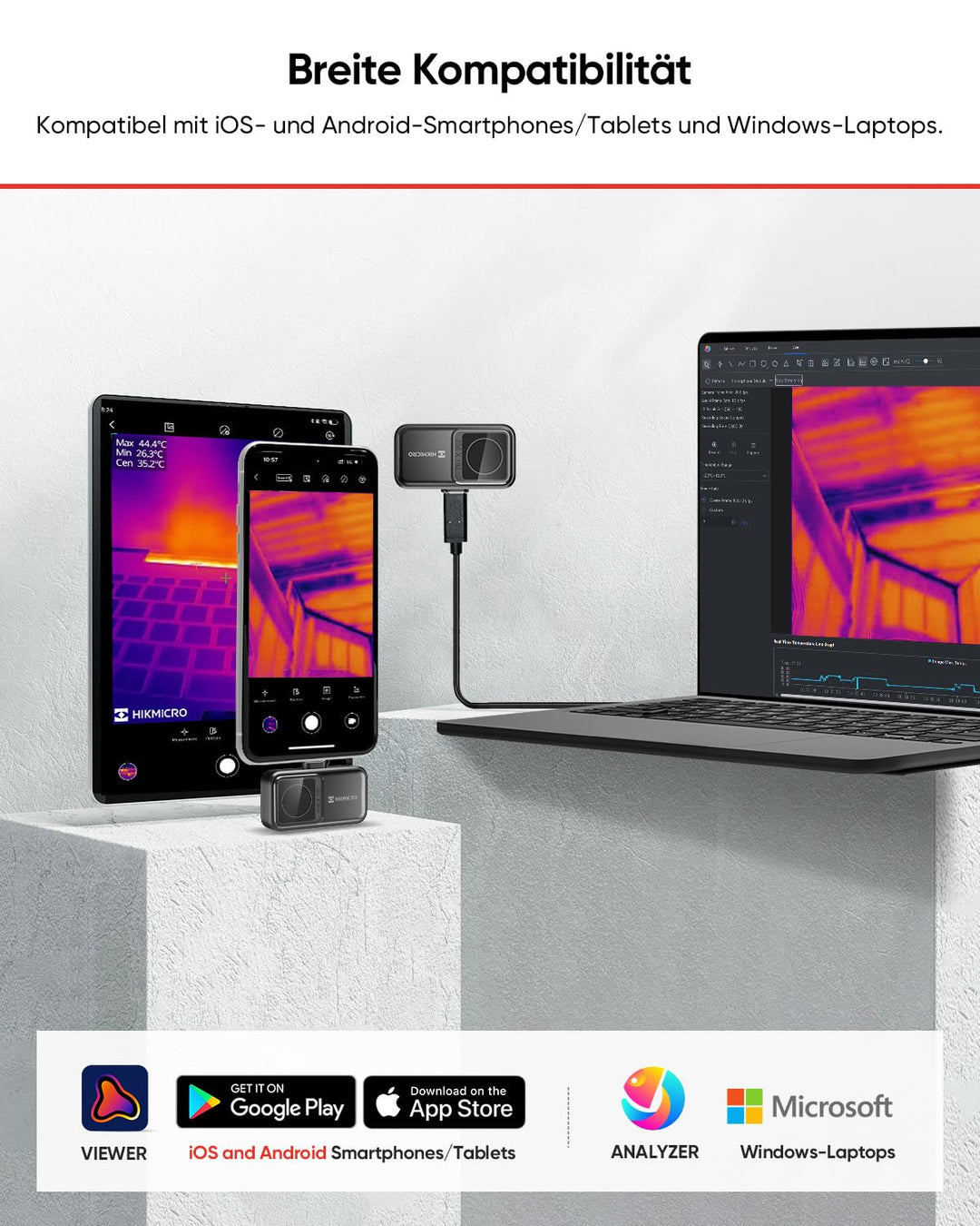 Wärmebildkamera Smartphone 256×192 IR 50° Weitwinkel Android iOS - Bild 5