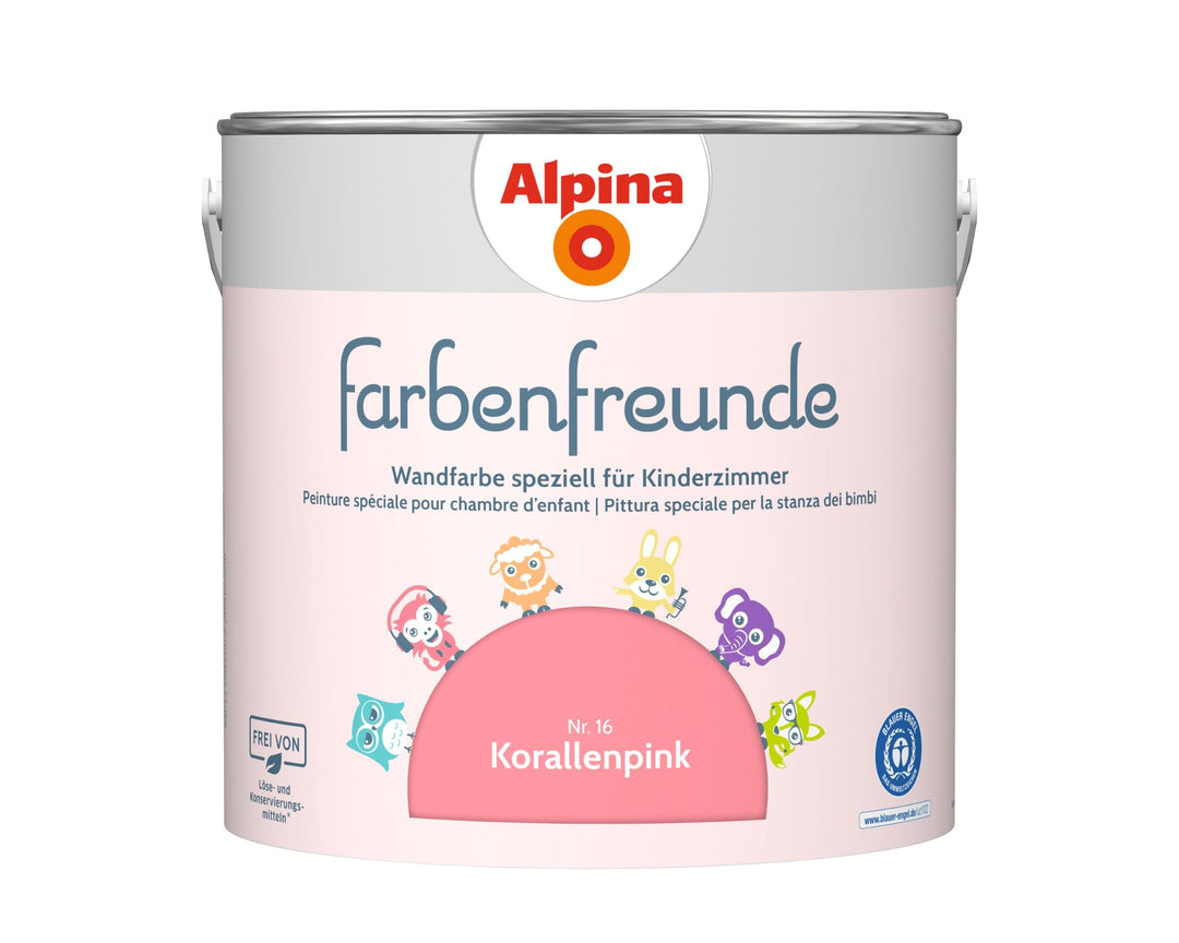 Kinderzimmer Wandfarbe Korallenpink schadstoffarm 2,5L ca. 20–25 m²