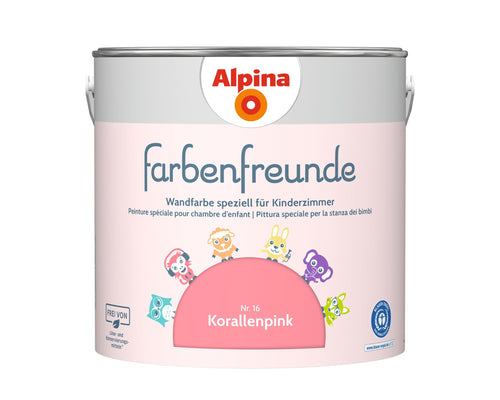 Kinderzimmer Wandfarbe Korallenpink schadstoffarm 2,5L ca. 20–25 m²