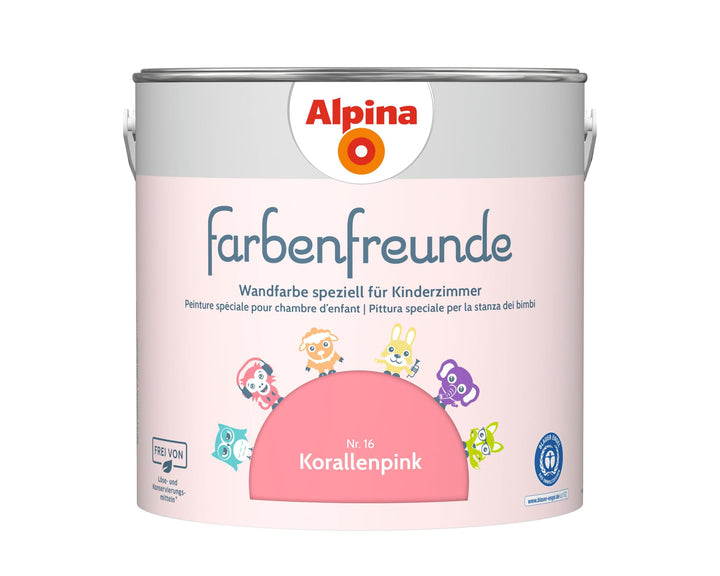 Kinderzimmer Wandfarbe Korallenpink schadstoffarm 2,5L ca. 20–25 m²