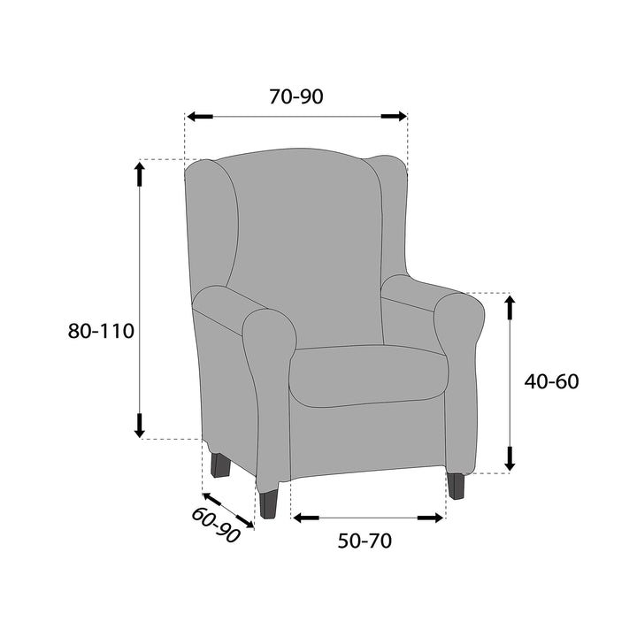 Relax-Sesselbezug Jacquard Grau 70-100 cm breit elastisch - Bild 3