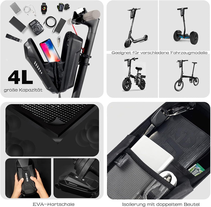 Kettenschloss E-Scooter Stahl 91 cm mit Tasche 4L schwarz - Bild 8