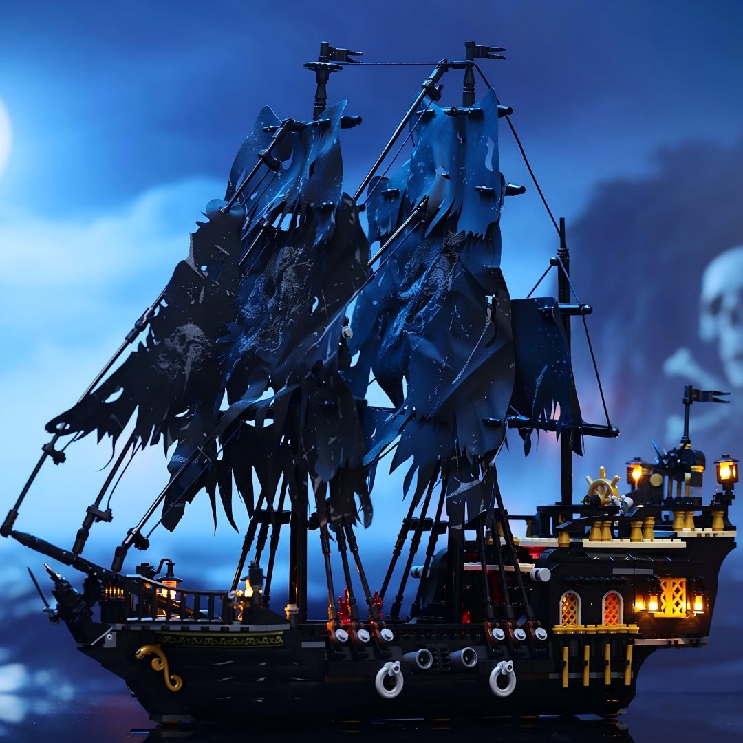 Piratenschiff Klemmbaustein-Modell mit LED-Beleuchtung 1713 Teile - Bild 8