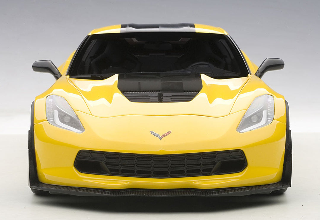 Modellauto Chevrolet Corvette C7 Z06 C7R 2015 Metall 1:18 gelb/schwarz - Bild 6