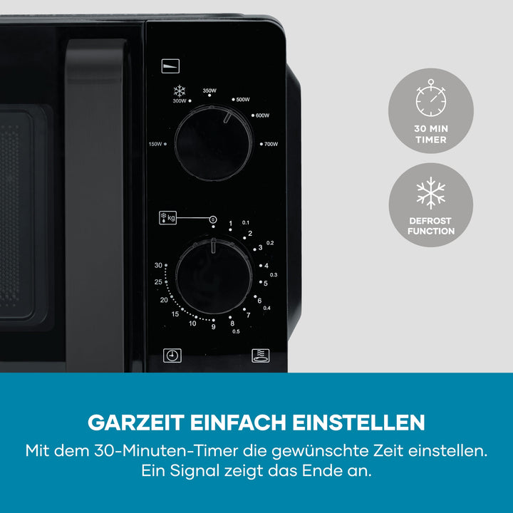 Mikrowelle Solo 700W 19L Drehteller 6 Leistungsstufen schwarz - Bild 8