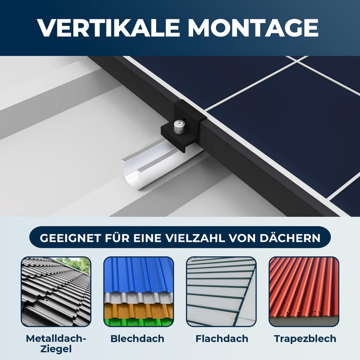 Solarmodul Halterung Flachdach Aluminium AL6005 verstellbar 30-35mm - Bild 6