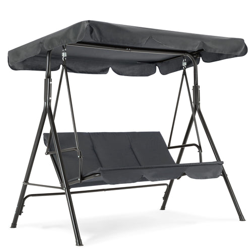 Hollywoodschaukel 3-Sitzer Metall mit verstellbarem Sonnendach 250 kg