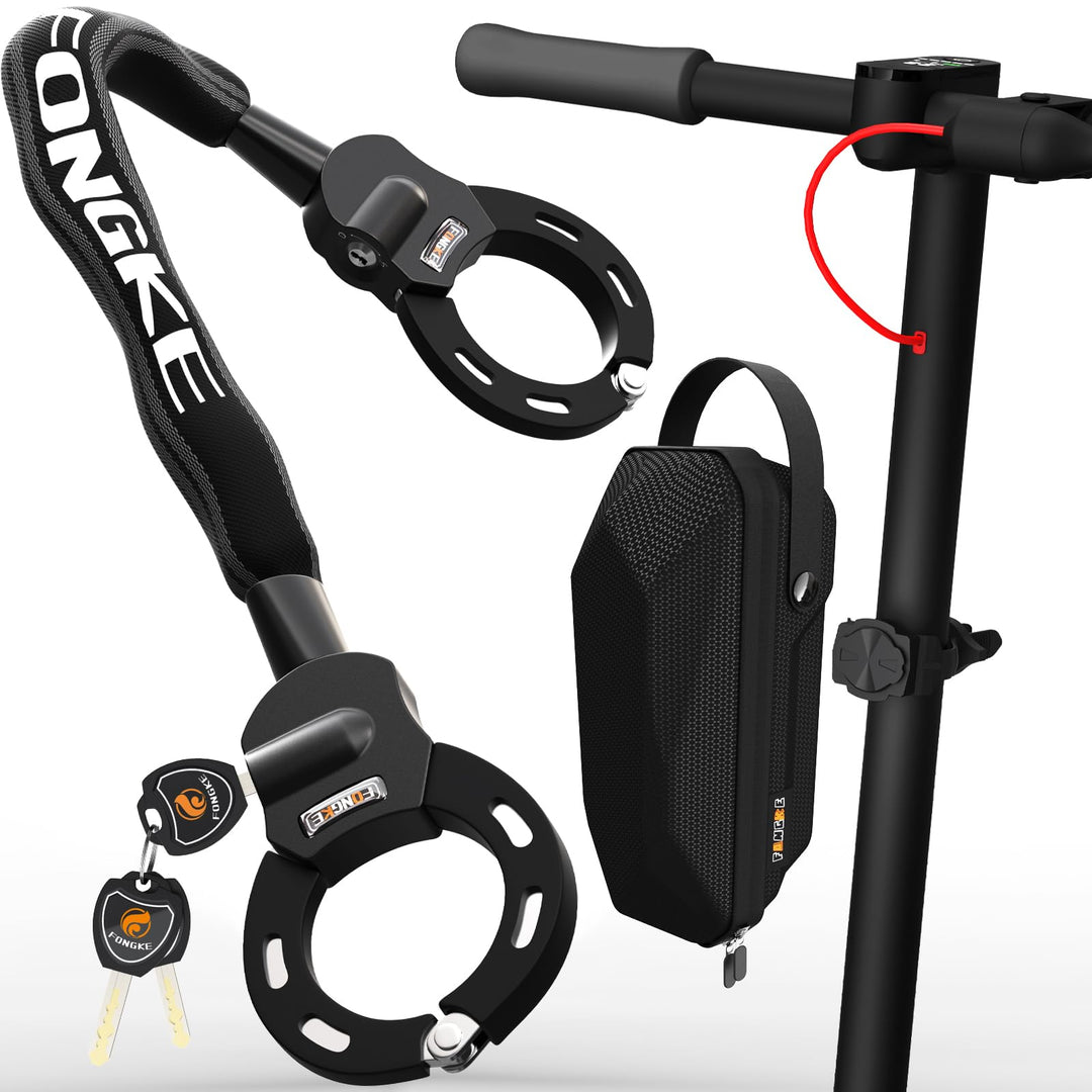 Kettenschloss E-Scooter 8mm Stahl mit Aufbewahrungstasche 55cm