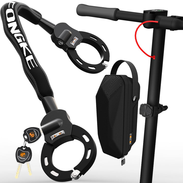 Kettenschloss E-Scooter 8mm Stahl mit Aufbewahrungstasche 55cm